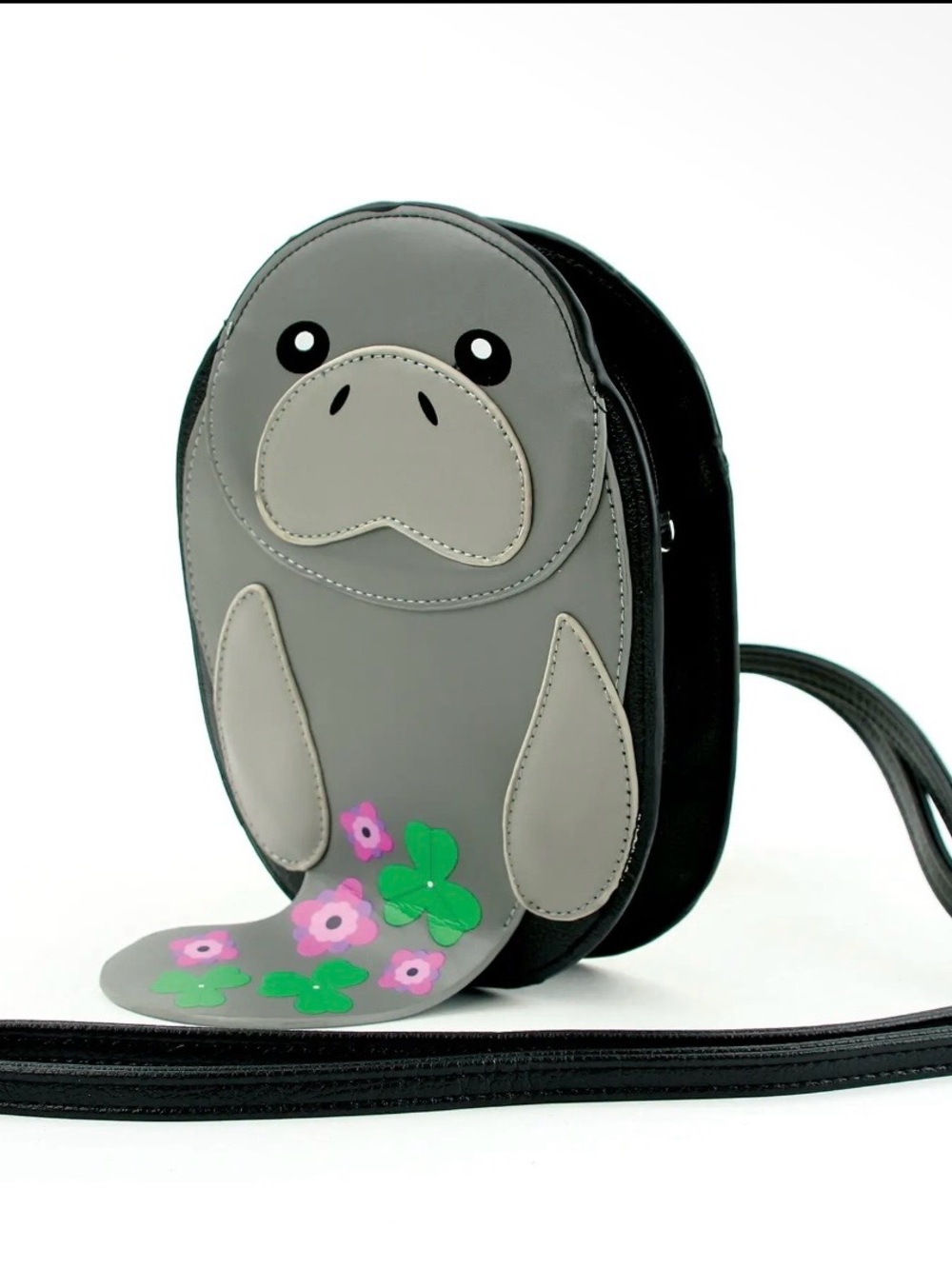 Manatee Crossbody Bag with Floral Accents - Picture 2 of 7